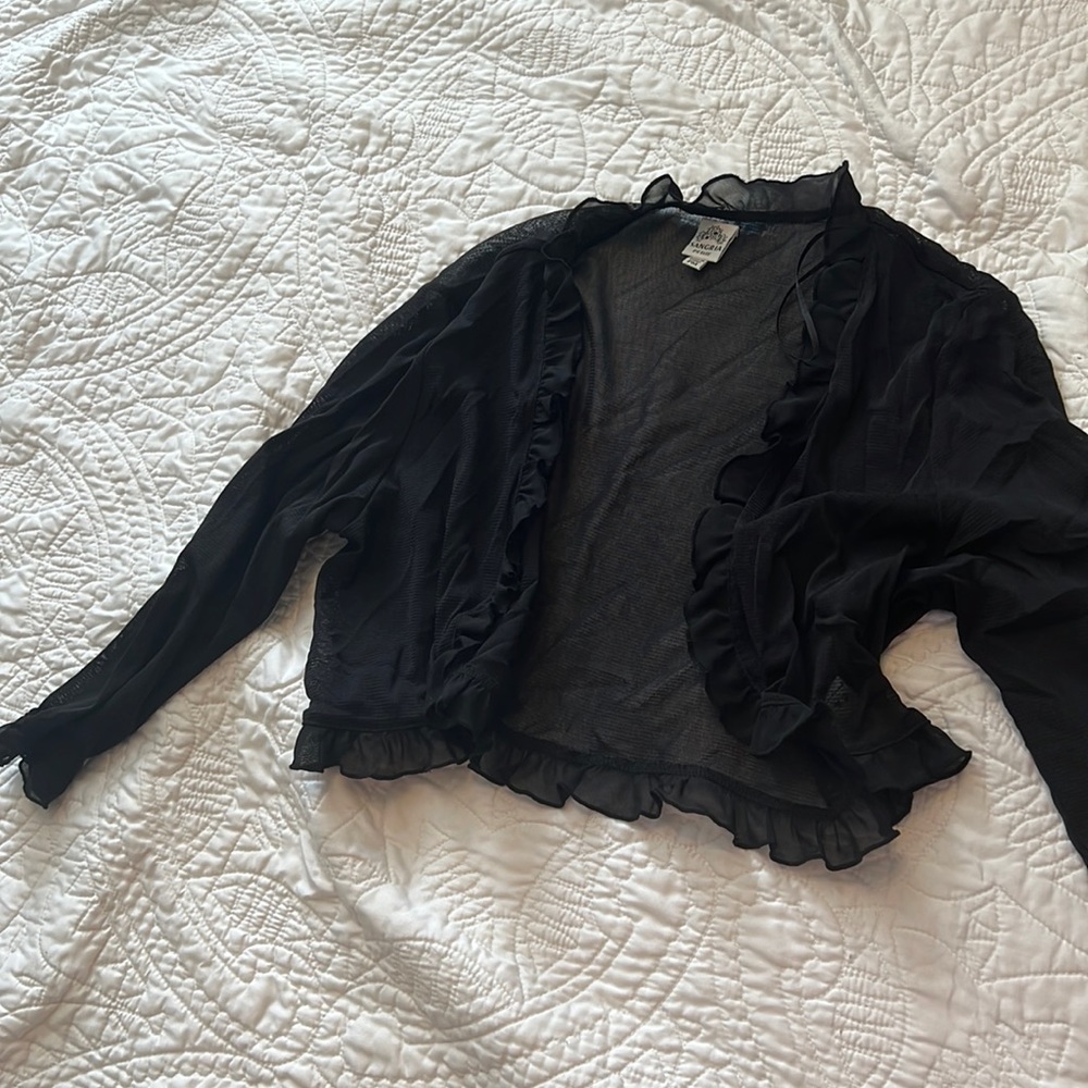 Size medium  black mesh vintage sangria cardigan